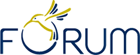 Logo: Forum mit Kolibri im O